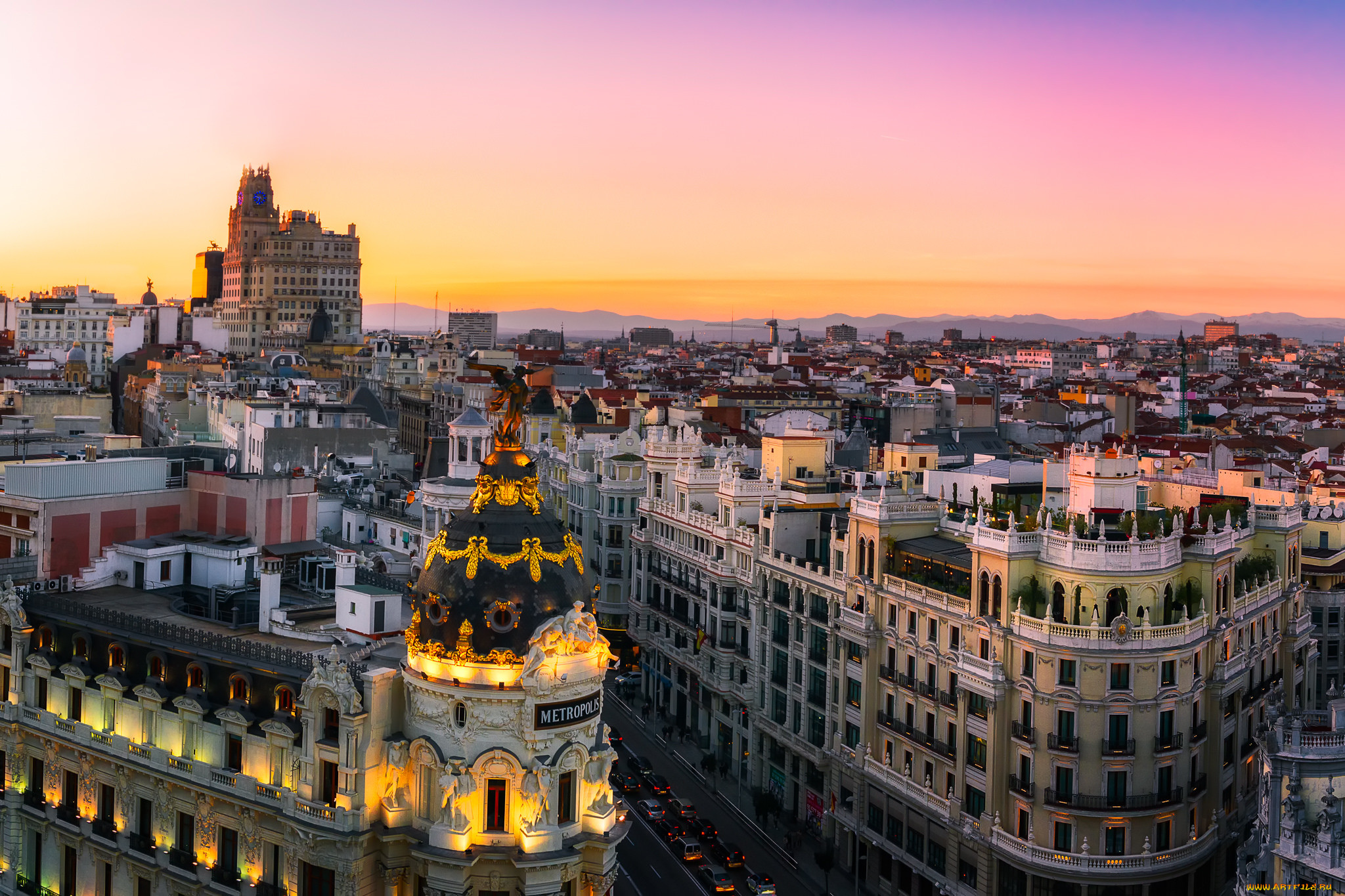 madrid,  sunset panorama, ,  , , 